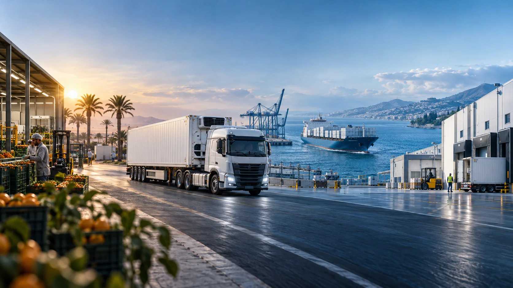 A coordinated refrigerated logistics journey from Egypt toward Europe